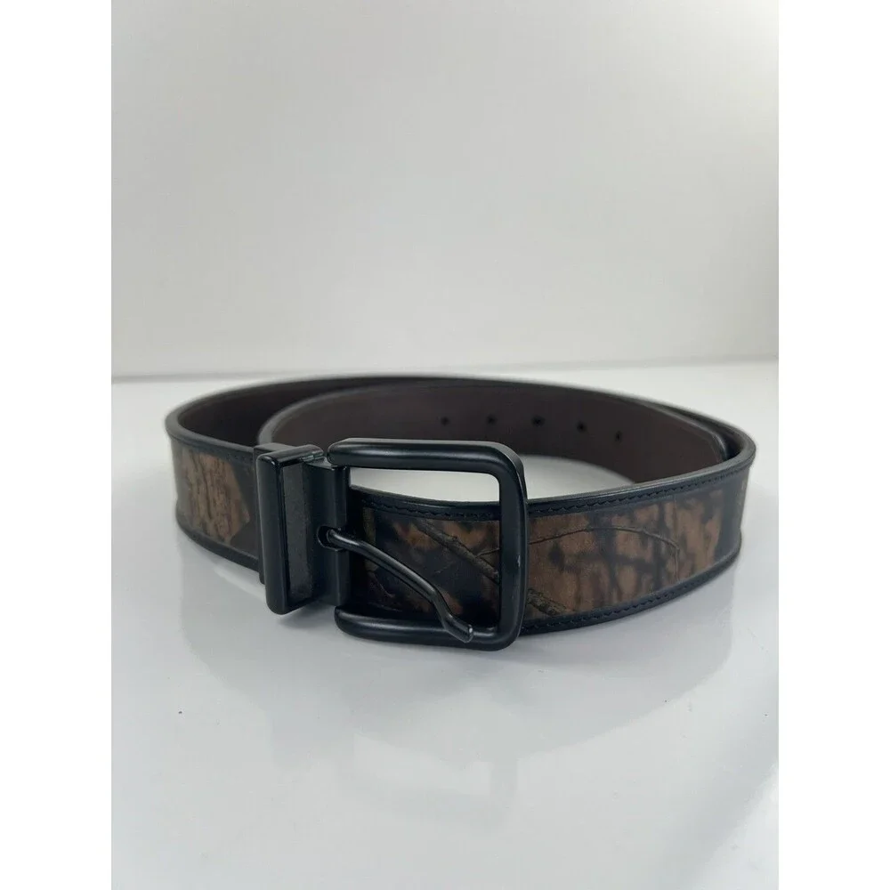 Mossy Oak Camouflage Brown 1705 Camo Genuine Leather Men’s Sz 38 Reversible Belt